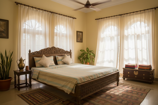 Pure cotton bed sheet being changed — how often to wash bed sheets in Indian summer