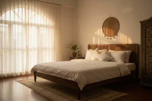 Light pure cotton bed sheet for Indian summer — stay cool in 45°C heat