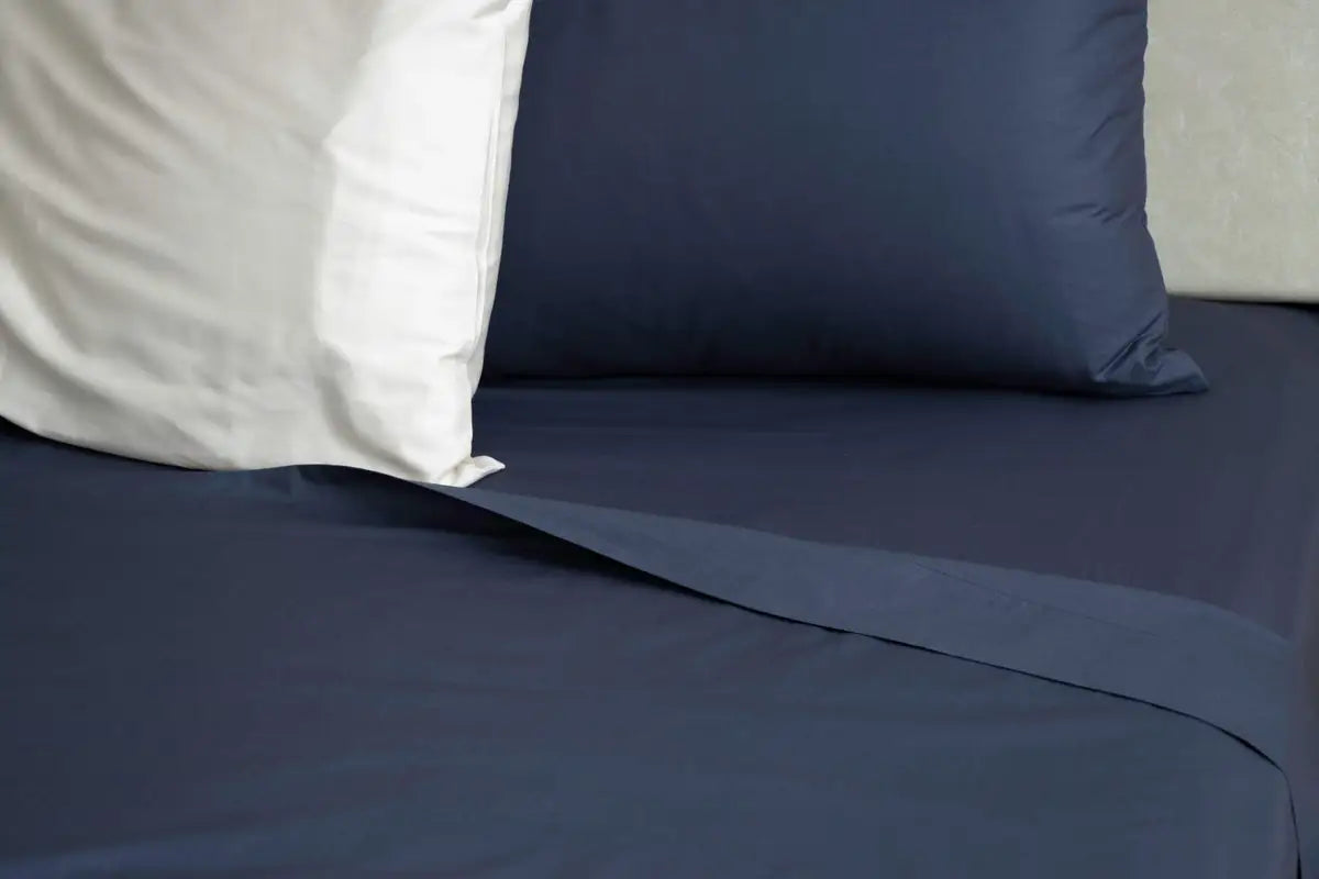 Navy Blue Pure Cotton Bedsheet Set — BELONG India