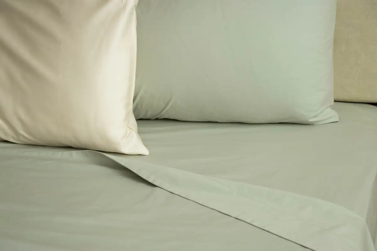 Sage Green Pure Cotton Bedsheet Set — BELONG India