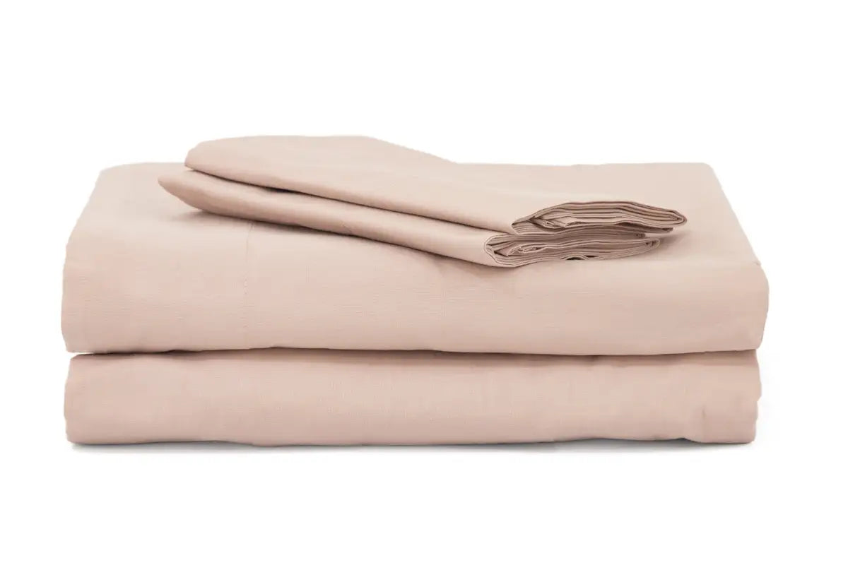 Blush Pink Pure Cotton Fitted Sheet Set — BELONG India