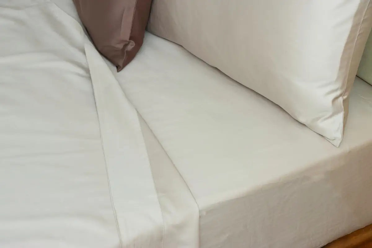 Light Grey Pure Cotton Fitted Sheet Set — BELONG India