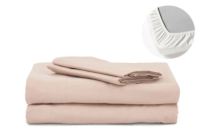 Blush Pink Pure Cotton Fitted Sheet Set — BELONG India