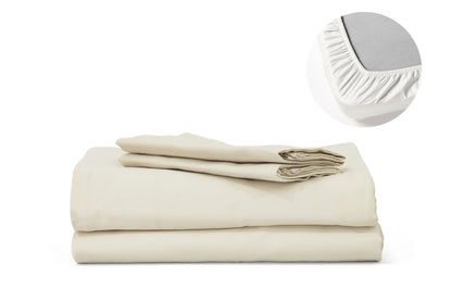 Ivory Pure Cotton Fitted Sheet Set — BELONG India