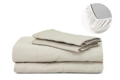 Light Grey Pure Cotton Fitted Sheet Set — BELONG India